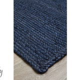 Bindi Navy Hand Braided Jute Hallway Runner Rug