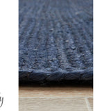 Bindi Navy Hand Braided Jute Hallway Runner Rug