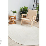 Bindi White Hand Braided Jute Rug
