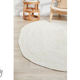 Bindi White Hand Braided Jute Rug