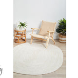 Bindi White Hand Braided Jute Rug