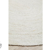 Bindi White Hand Braided Jute Rug