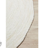 Bindi White Hand Braided Jute Rug