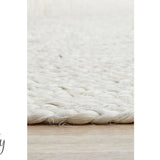 Bindi White Hand Braided Jute Hallway Runner Rug