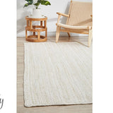 Bindi White Hand Braided Jute Rug