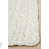 Bindi White Hand Braided Jute Hallway Runner Rug