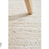 Bindi White Hand Braided Jute Hallway Runner Rug