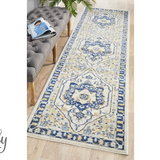 Blake Navy Blue Medallion Transitional Rug Hallway Runner Rug
