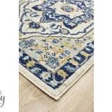 Blake Navy Blue Medallion Transitional Rug Hallway Runner Rug
