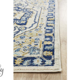 Blake Navy Blue Medallion Transitional Rug Hallway Runner Rug