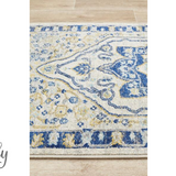 Blake Navy Blue Medallion Transitional Rug Hallway Runner Rug