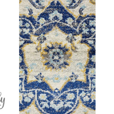 Blake Navy Blue Medallion Transitional Rug Hallway Runner Rug