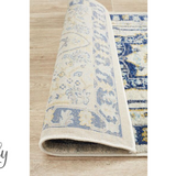Blake Navy Blue Medallion Transitional Rug Hallway Runner Rug
