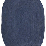 Bindi Navy Hand Braided Jute Oval Rug