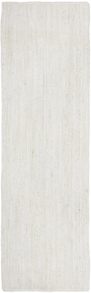 Bindi White Hand Braided Jute Hallway Runner Rug