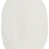Bindi White Hand Braided Jute Oval Rug