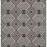 Bohemian Brown Charcoal Diamond Hand-Loomed Textured Rug