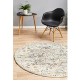 Celine Silver Multi Colour Medallion Round Rug