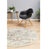 Celine Silver Multi Colour Medallion Round Rug