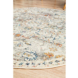 Celine Silver Multi Colour Medallion Round Rug