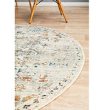 Celine Silver Multi Colour Medallion Round Rug