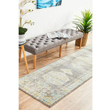 Celine Grey Medallion Distressed Hallway Runner