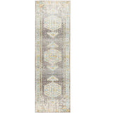 Celine Grey Medallion Distressed Hallway Runner