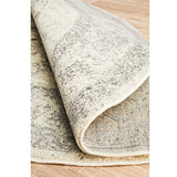 Celine Silver Faded Medallion Distressed Round Rug