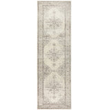 Celine Silver Faded Medallion Distressed Hallway Runner Rug