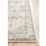 Celine Silver Faded Medallion Distressed Hallway Runner Rug