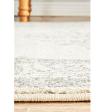 Celine Silver Faded Medallion Distressed Hallway Runner Rug