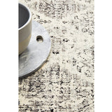 Celine Grey Faded Distressed Diamond Round Rug