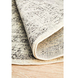 Celine Grey Faded Distressed Diamond Round Rug