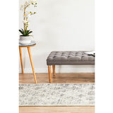 Celine Grey Faded Distressed Diamond Hallway Runner Rug