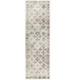 Celine Grey Faded Distressed Diamond Hallway Runner Rug