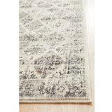 Celine Grey Faded Distressed Diamond Hallway Runner Rug