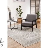 Cameron Silver Aztec Tribal Pattern Rug