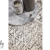 Cameron Silver Aztec Tribal Pattern Round Rug