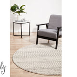 Cameron Silver Ethnic Tribal Pattern Rug