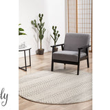 Cameron Silver Ethnic Tribal Pattern Round Rug