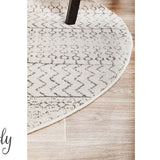 Cameron Silver Ethnic Tribal Pattern Round Rug