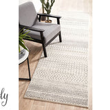 Cameron Silver Ethnic Tribal Pattern Hallway Runner Rug
