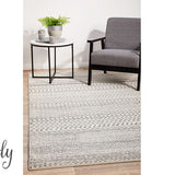 Cameron Silver Ethnic Tribal Pattern Rug