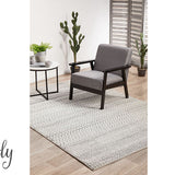 Cameron Silver Ethnic Tribal Pattern Rug