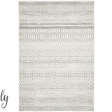 Cameron Silver Ethnic Tribal Pattern Rug