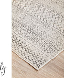 Cameron Silver Ethnic Tribal Pattern Round Rug