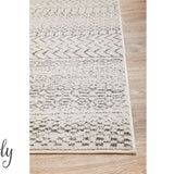 Cameron Silver Ethnic Tribal Pattern Round Rug