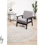 Cameron Silver Diamond Trellis Pattern Rug