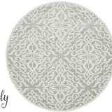 Cameron Silver Diamond Trellis Pattern Rug