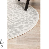 Cameron Silver Diamond Trellis Pattern Rug